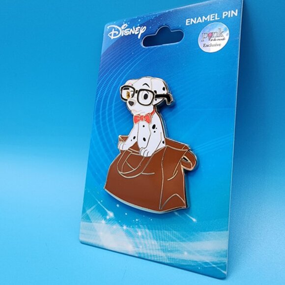 Disney PALM 101 Dalmatians Pup w/ Glasses & Bow Tie In Paper Bag Enamel Pin NEW - Picture 6 of 9